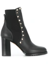 Valentino Rockstud Pebbled-leather Ankle Boots In Black