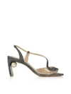 NICHOLAS KIRKWOOD GUNMETAL 70MM MAEVA PEARL S SANDAL,11057398