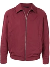 Gieves & Hawkes Zipped Bomber Jacket In Red