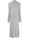 Loewe Stripe Long Sleeve Cotton Jersey Maxi Dress In White