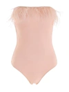 OSEREE SWIMSUIT WITH FEATHERS,11057293