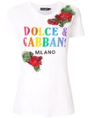 DOLCE & GABBANA PRINTED EMBROIDERED T-SHIRT