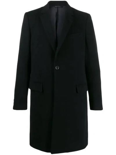 Dolce & Gabbana Classic Single Breasted Coat In Dark Blue