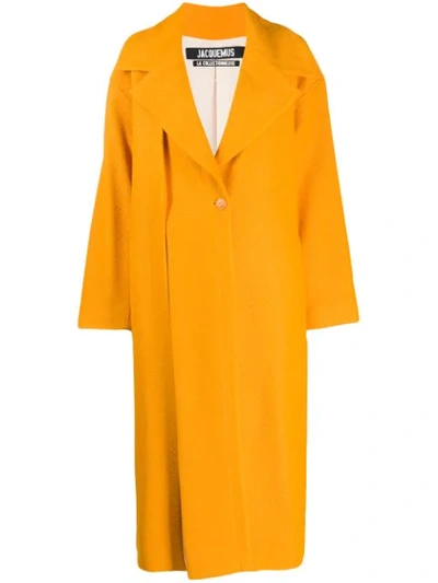 Jacquemus Le Manteau Quito Wool-blend Coat In Orange