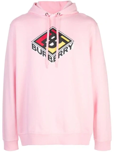 Burberry Kapuzenpullover Mit Logo In Candy Pink