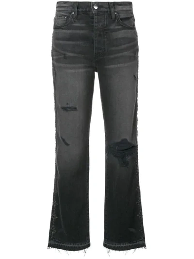 Amiri Broken Side Stud Straight Jeans In Black