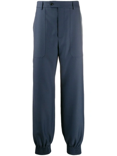 Gucci Elasticated Cuff Tailored Trousers In Blue