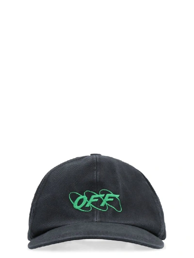 Off-white Logo Embroidered Baseball Cap In Black