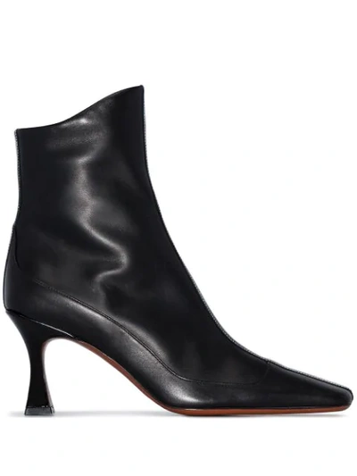 Manu Atelier Square-toe Ankle Boots In Black