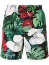 DOLCE & GABBANA ANTHURIUM PRINT SWIM SHORTS