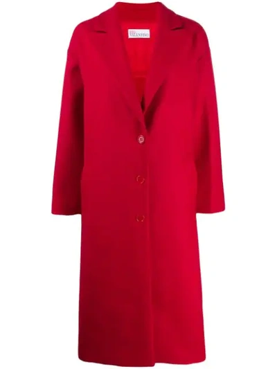 Red Valentino Redvalentino Single Breasted Ruffle Detail Coat