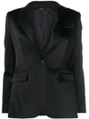 P.a.r.o.s.h Single-breasted Satin Blazer In Black