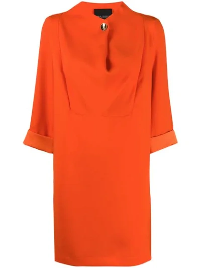 Erika Cavallini Draped Shift Dress In Orange