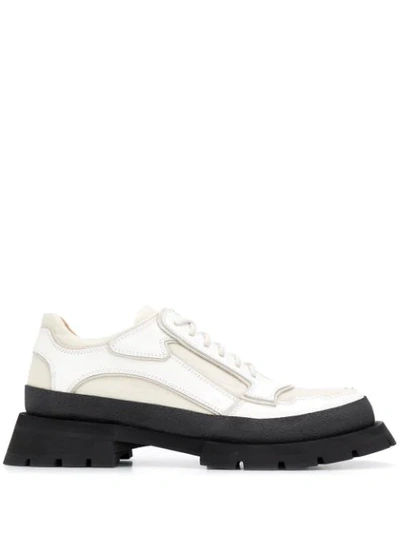 Jil Sander Chunky Lace-up Shoes In Black White
