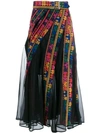 SACAI EMBROIDERED PLEATED SKIRT