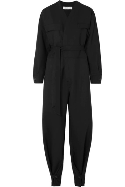 Tre By Natalie Ratabesi The Persephone Stretch Wool-blend Jumpsuit In Black