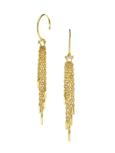 Celara 14k Yellow Gold Fringe Wire Drop Earrings