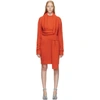 Bottega Veneta Wrap-around Scarf-style Jumper Dress In Orange