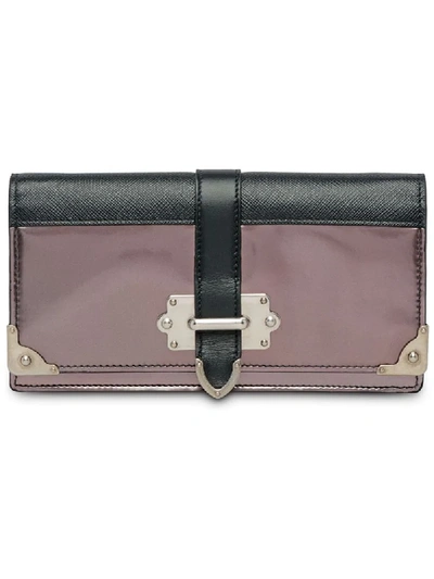 Prada Metallic Leather Mini Bag In Grau