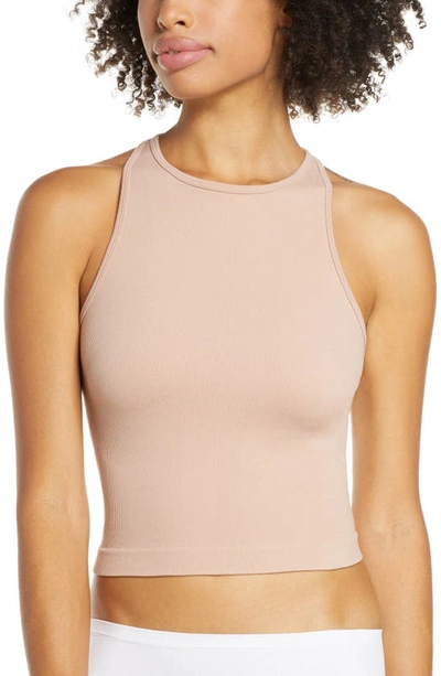 Free People Hayley Racerback Brami Crop Top In Nude