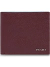 Prada Saffiano Leather Wallet In Blau