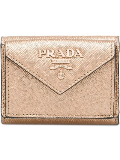 Prada Logo Envelope Wallet In Metallisch