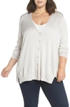Nic + Zoe Chiffon Back Cardigan In Powder