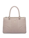 Prada Diagramme Leather Handbag In Grey