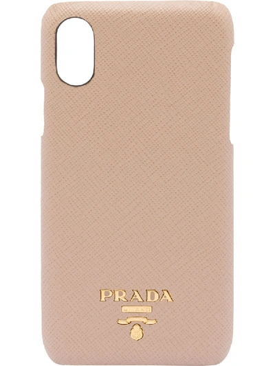 Prada Saffiano Leather Iphone X Case In Rosa