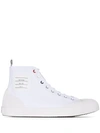 THOM BROWNE VULCANISED 4-BAR HIGH-TOP SNEAKERS