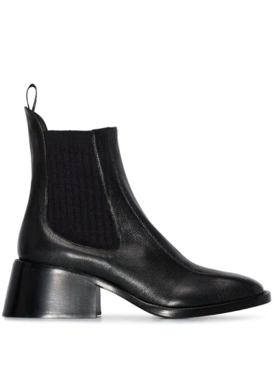 Chloé Bea Textured-leather Chelsea Boots In Black