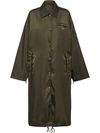 PRADA POINTED COLLAR BUTTONED PARKA COAT