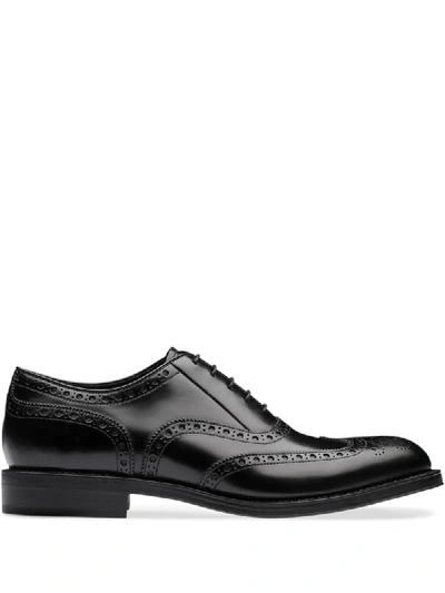 Prada Formal Lace-up Brogues In Black