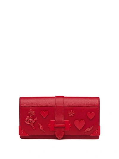 Prada Mini-tasche Mit Applikation In Red