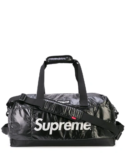 Supreme Textured Logo Print Holdall Bag In Black