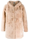 Apparis Marie Faux Fur Mid-length Coat In Neutrals