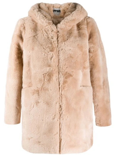 Apparis Marie Faux Fur Mid-length Coat In Beige