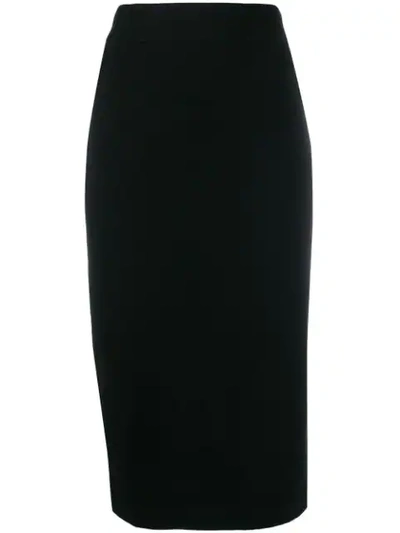 Tom Ford Ribbed Cashmere-blend Pencil Skirt In Black