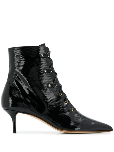 Francesco Russo Lace-up Ankle Boots In Black