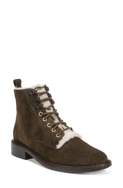 Vince Cabria 3 Genuine Shearling Lined Combat Boot In Alpine