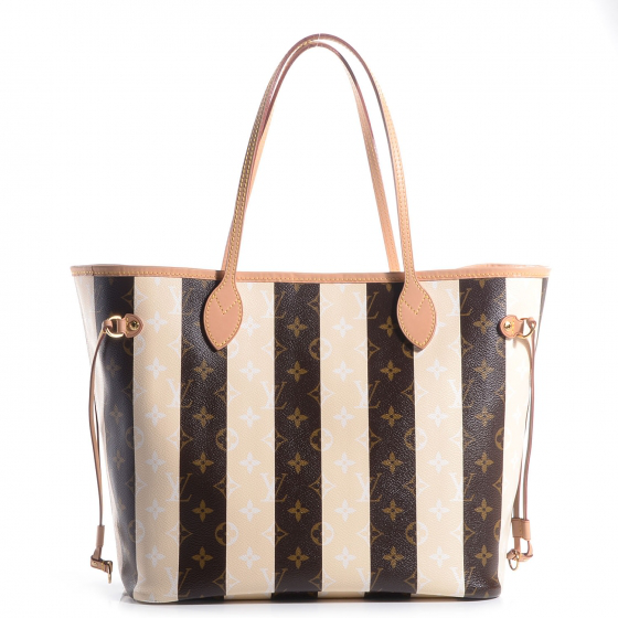 Louis Vuitton Neverfull Monogram Rayures (without Pouch) Mm Beige Lining In Brown/white | ModeSens