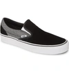 Vans Classic Slip On Trainers Black In Suiting/ Black