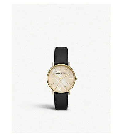 Armani Exchange Ax5561 Lola Gold-plated And Leather Watch In Cream
