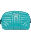 Prada Stitch Detail Wash Bag In 蓝色