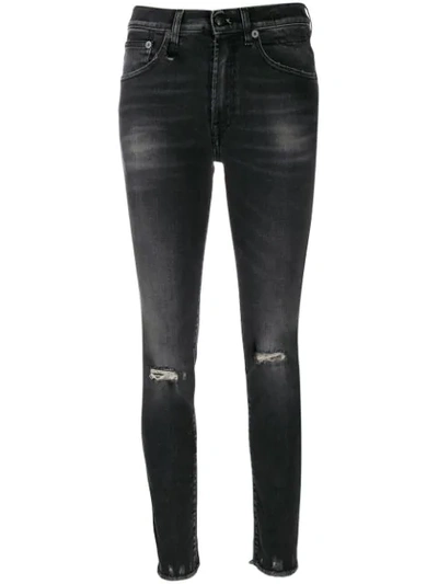 R13 High Rise Skinny In Aiden Black