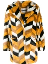 APPARIS CAMILLE FAUX-FUR CHEVRON COAT