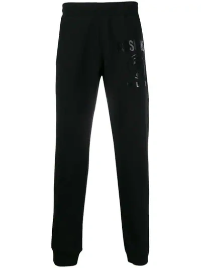 Moschino Double Question Mark Track Trousers In Black