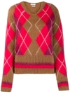 BALLANTYNE ARGYLE KNIT JUMPER