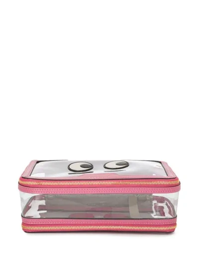 Anya Hindmarch Inflight Leather-trimmed Pvc Cosmetics Case In Pink