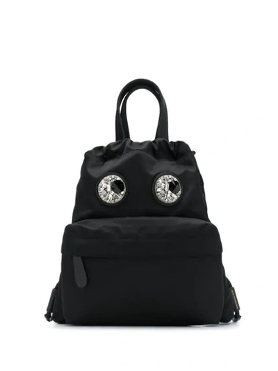 Anya Hindmarch Embellished Eye Backpack In Black